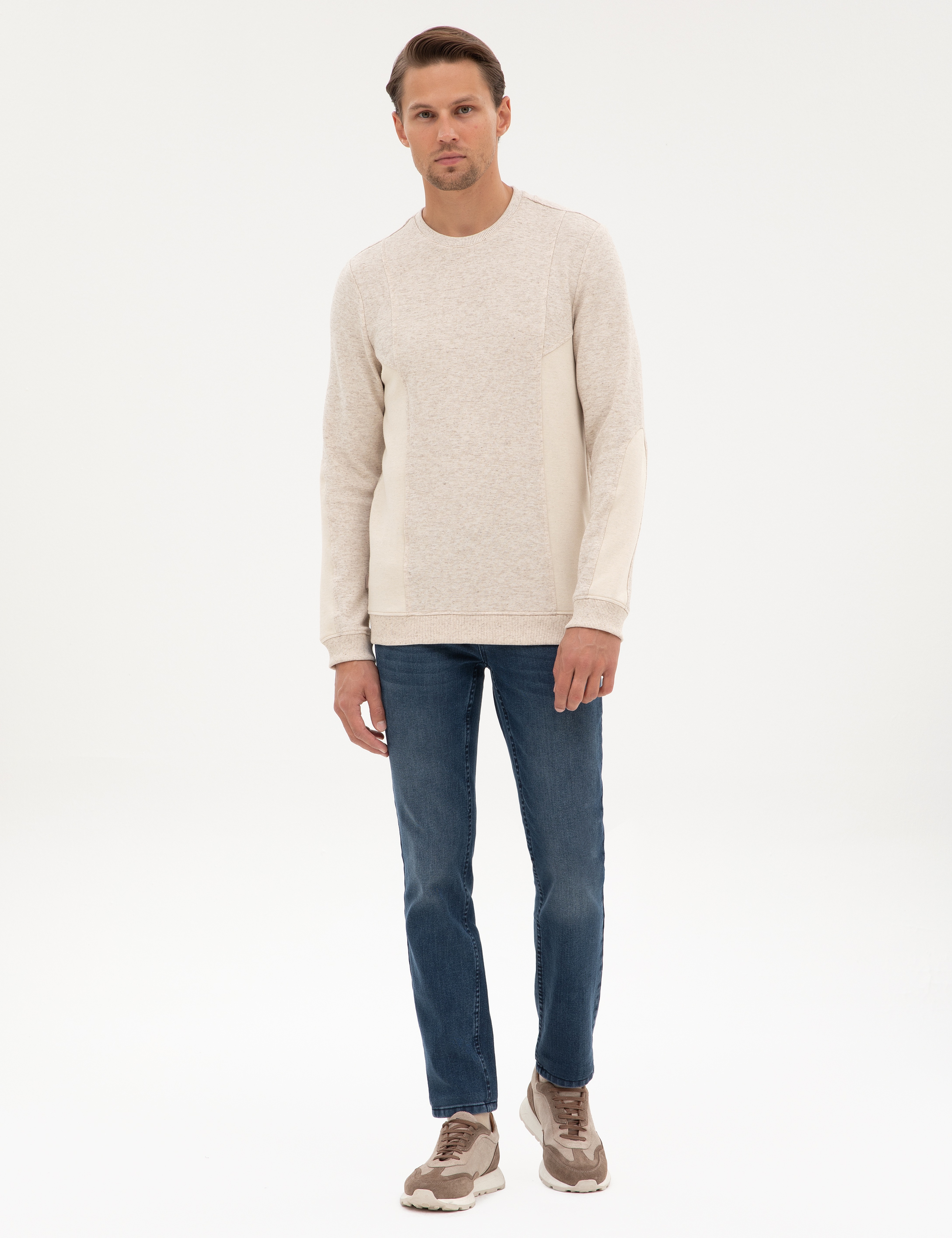 Bej Regular Fit Sweatshirt