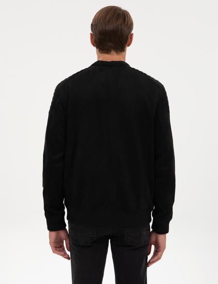 Siyah Suni Deri Ceket - 50318038002