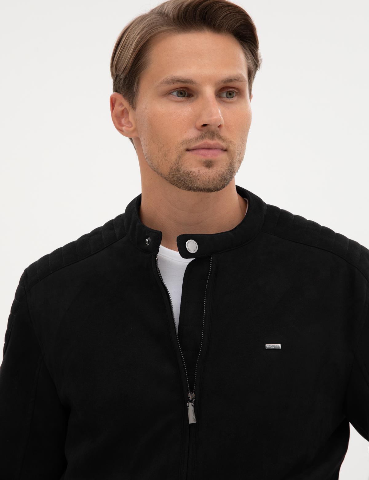 Siyah Suni Deri Ceket - 50318038002