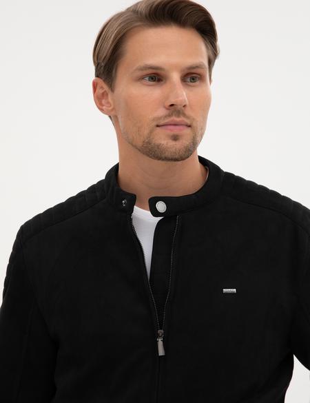 Siyah Suni Deri Ceket - 50318038002