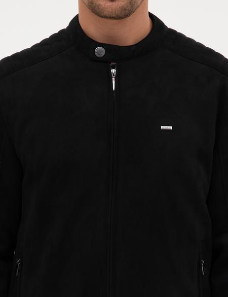 Siyah Suni Deri Ceket - 50318038002