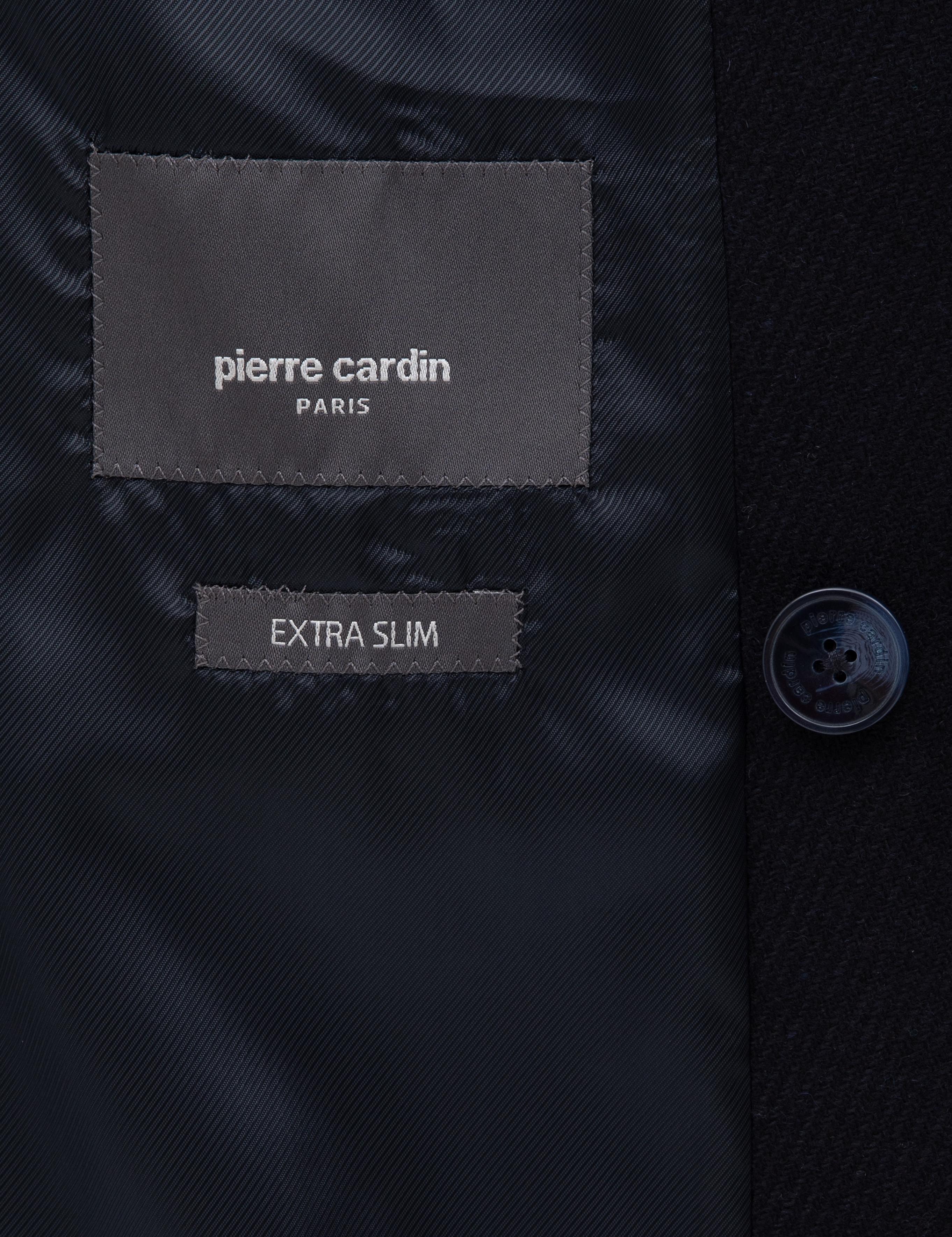 Lacivert Ex. Slim Fit Yün Karışımlı Kruvaze Ceket