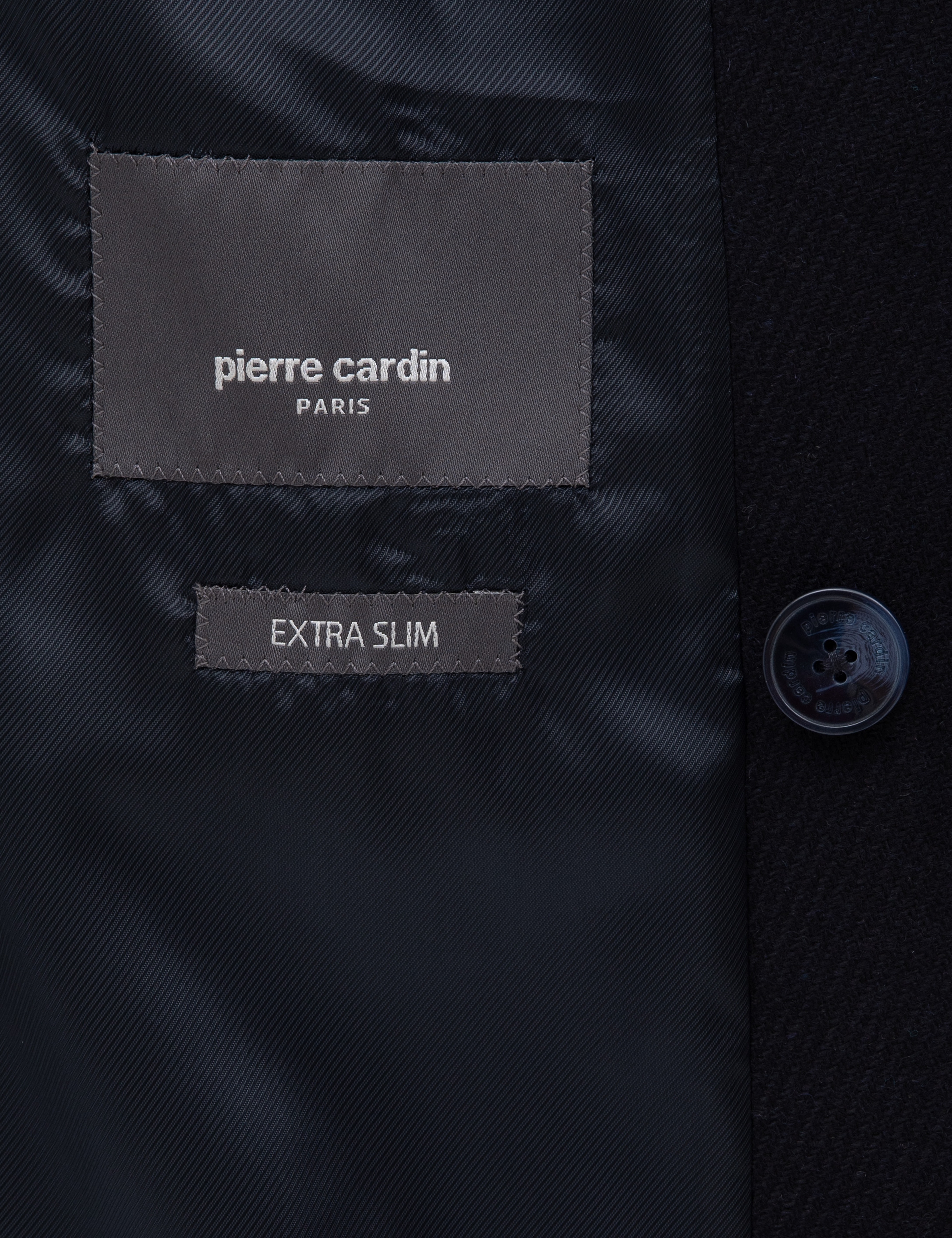 Lacivert Extra Slim Fit Yün Karışımlı Kruvaze Ceket