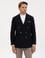 Lacivert Ex. Slim Fit Yün Karışımlı Kruvaze Ceket