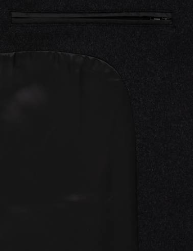 Antrasit Slim Fit Yün Karışımlı Palto