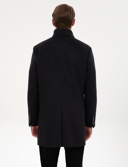 Antrasit Slim Fit Yün Karışımlı Palto - 50317440014
