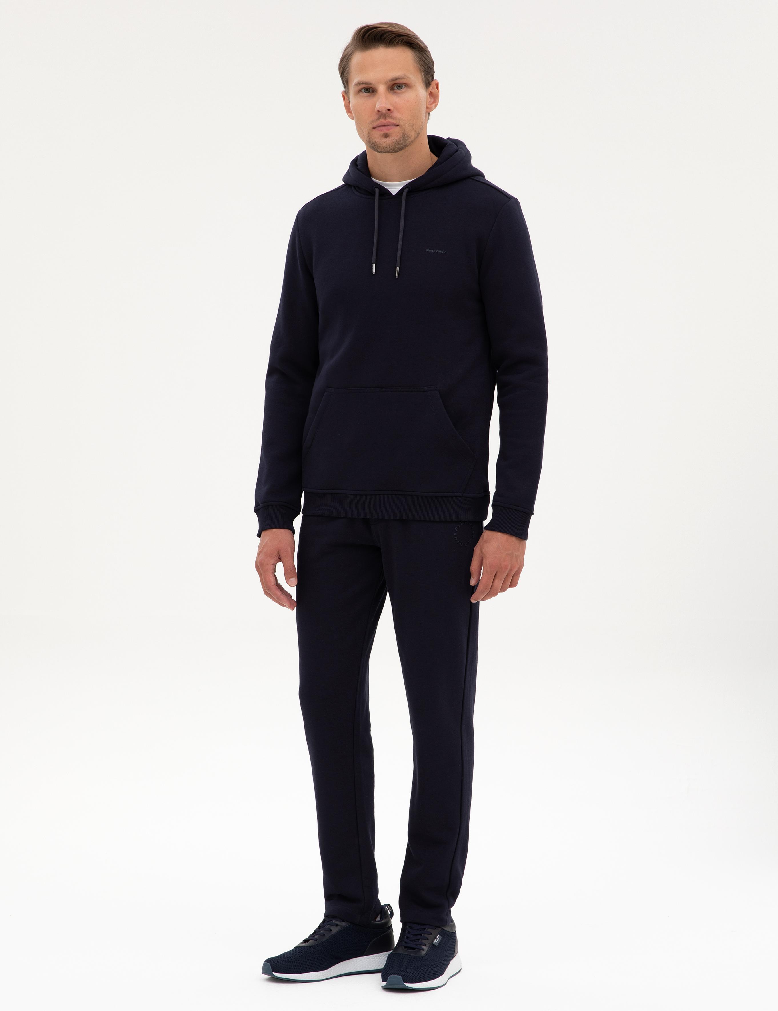 Lacivert Slim Fit 3 İplik Düz Paça Eşofman Altı