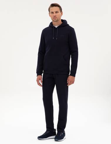 Lacivert Slim Fit 3 İplik Düz Paça Eşofman Altı
