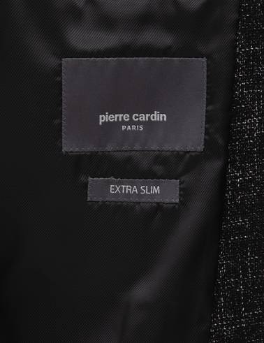 Siyah Ex. Slim Fit Yün Karışımlı Ceket