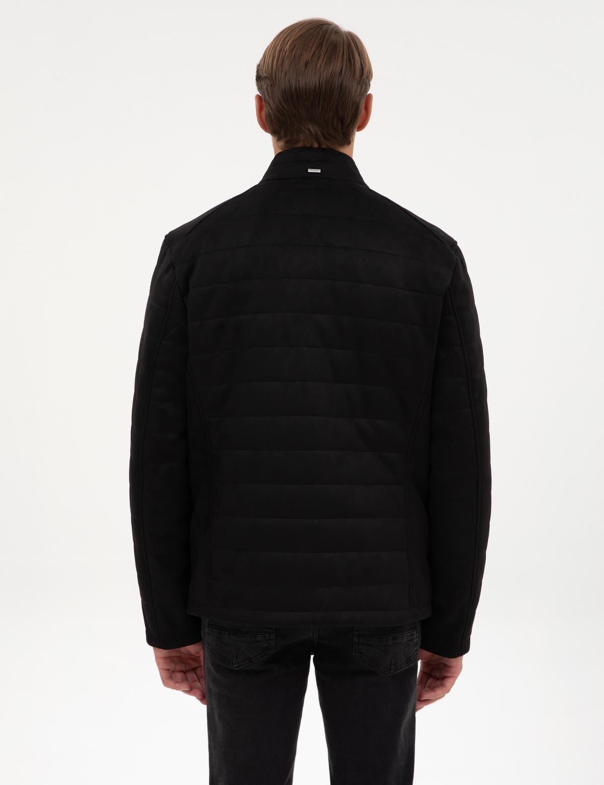 Siyah Suni Deri Ceket - 50318154003