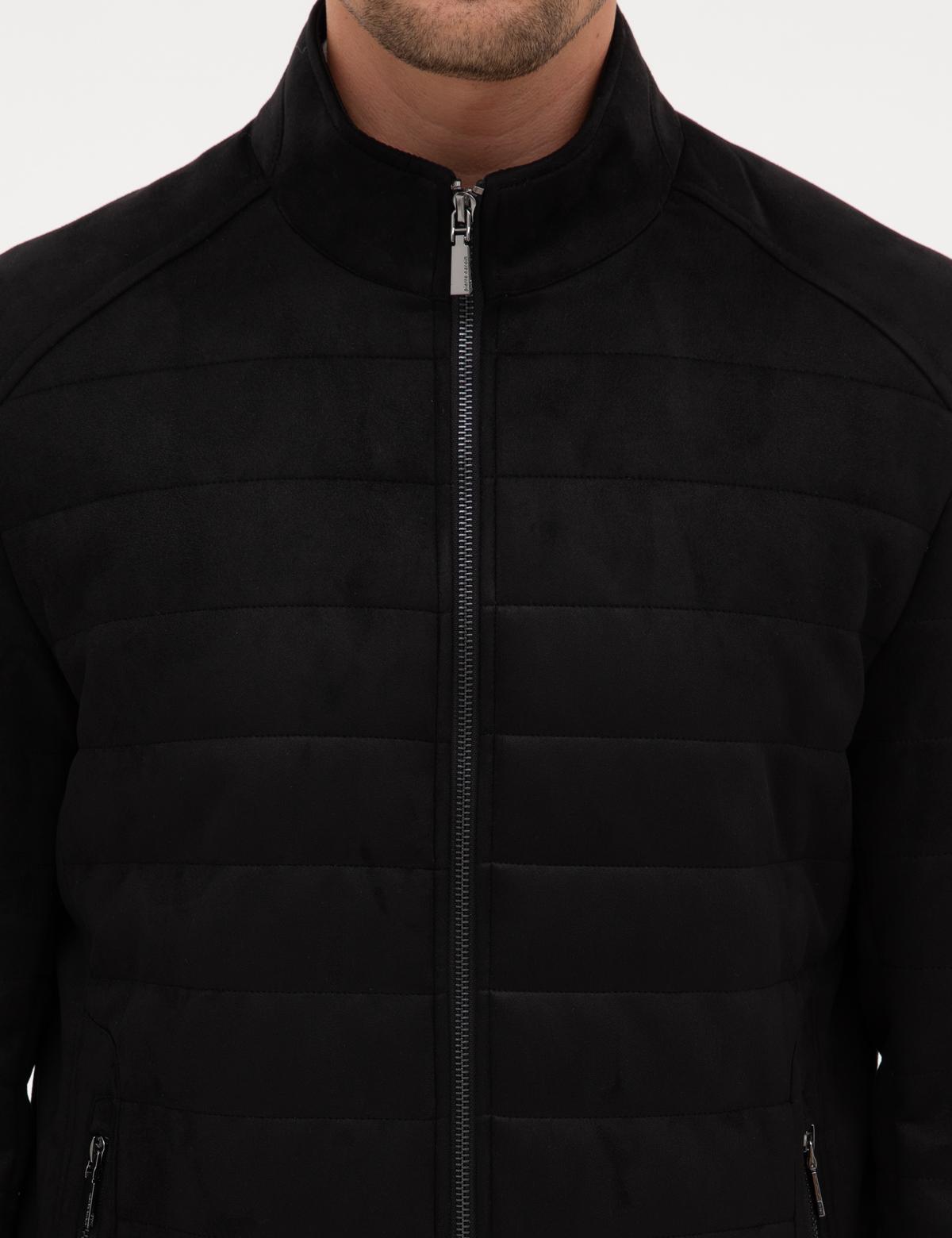 Siyah Suni Deri Ceket - 50318154003