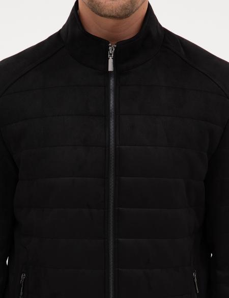 Siyah Suni Deri Ceket - 50318154003