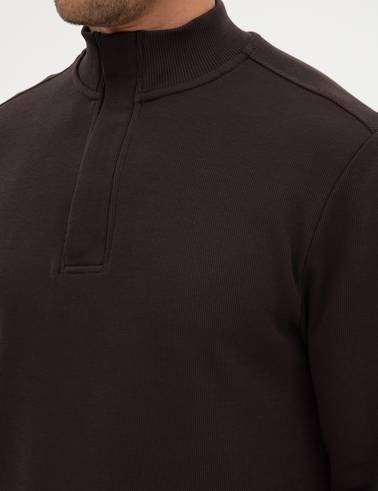 Koyu Kahverengi Regular Fit Sweatshirt