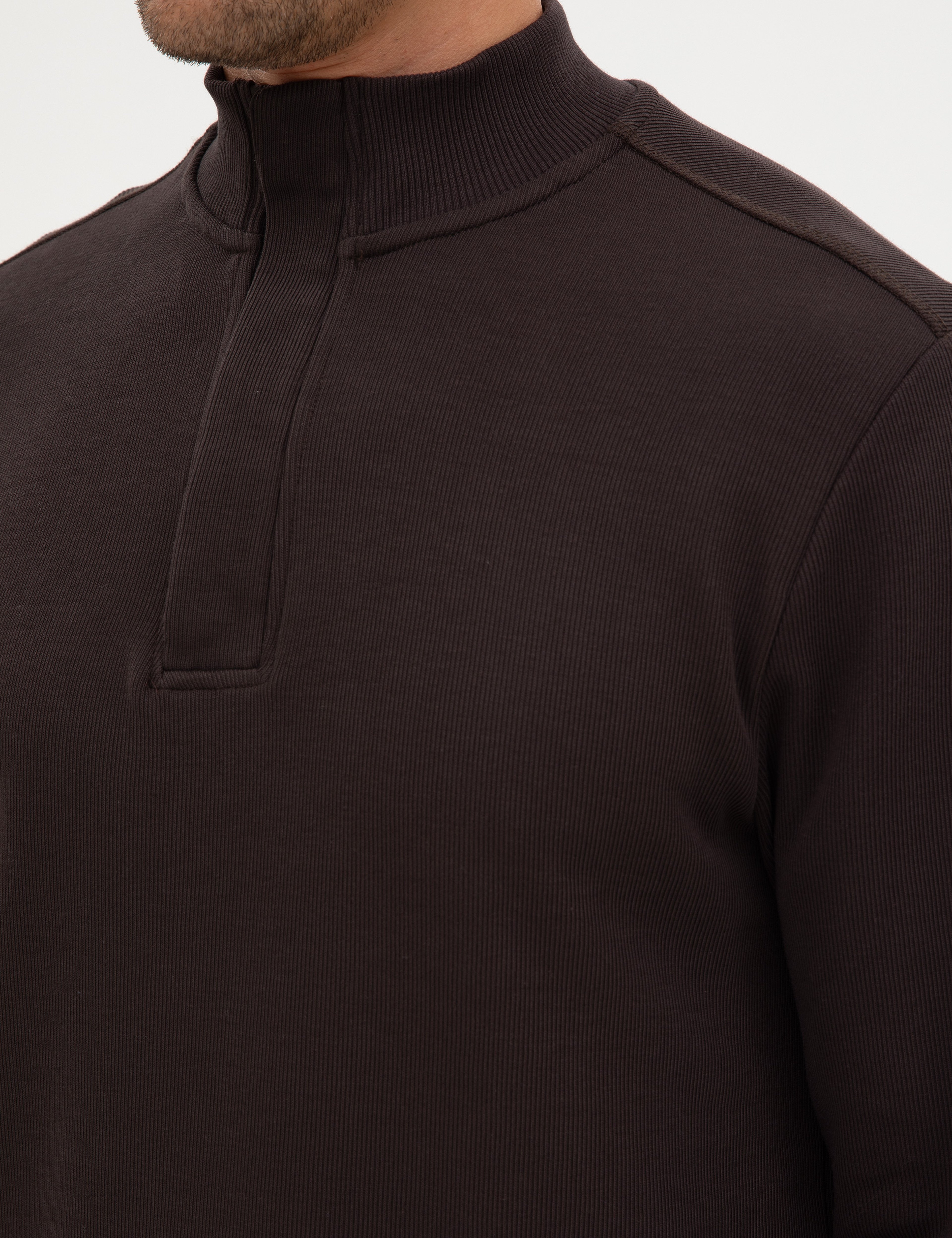 Koyu Kahverengi Regular Fit Sweatshirt