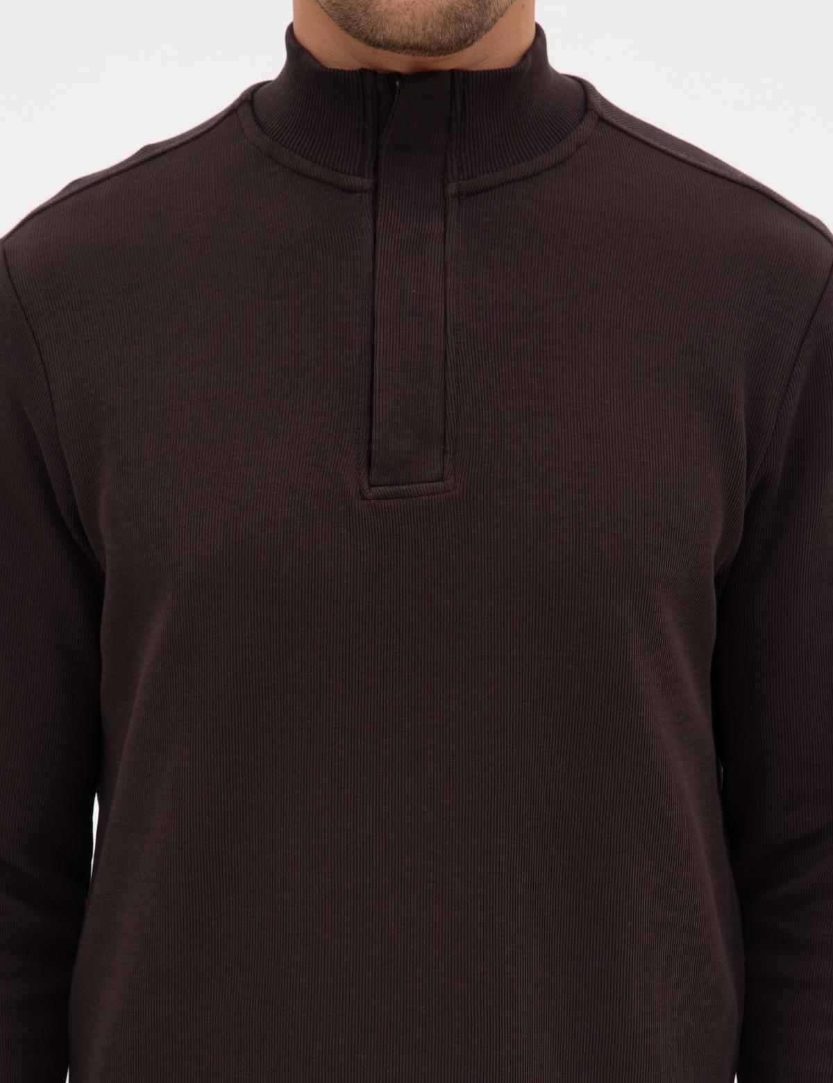 Koyu Kahverengi Regular Fit Sweatshirt - 50309343036