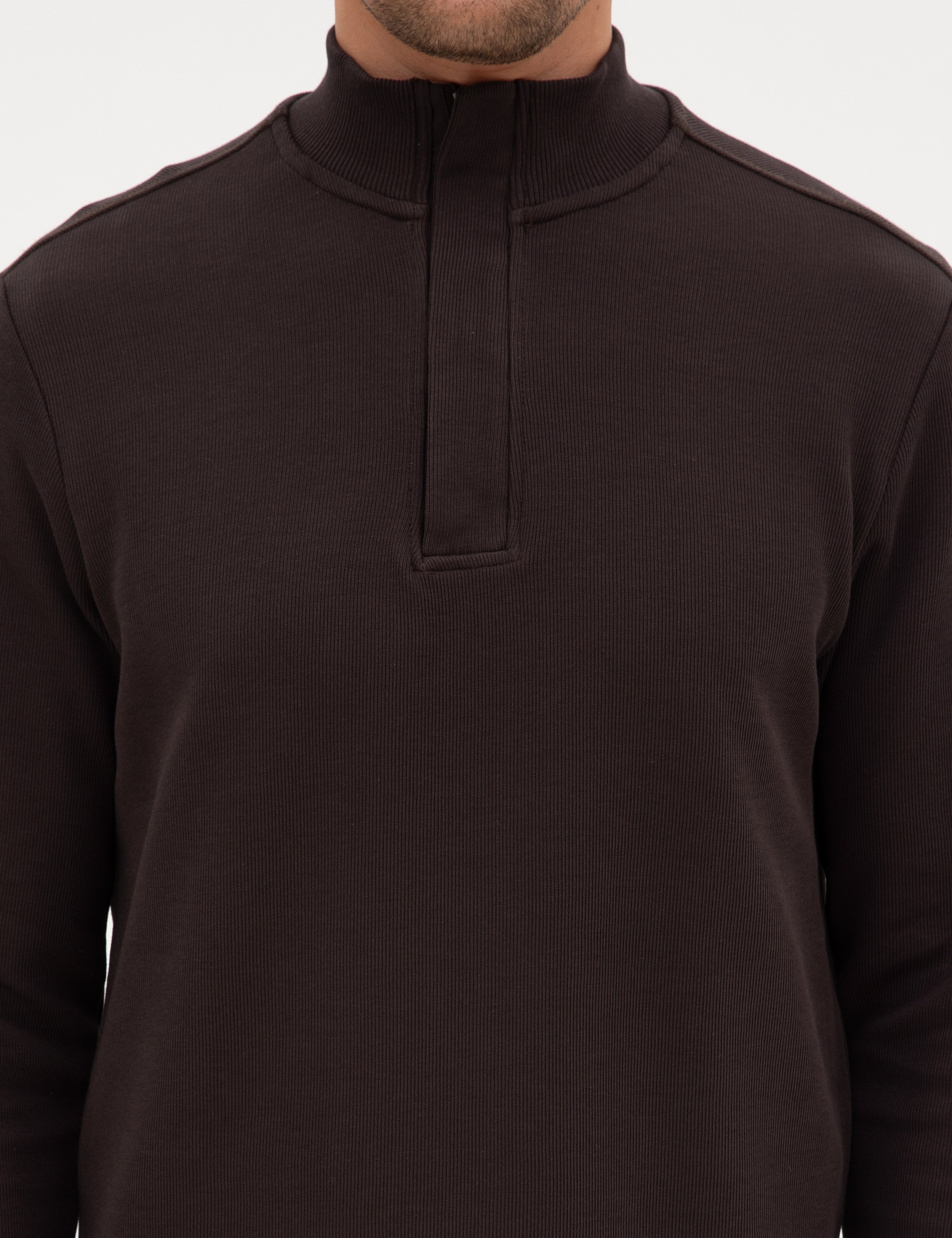 Koyu Kahverengi Regular Fit Sweatshirt