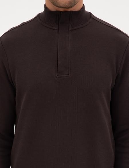 Koyu Kahverengi Regular Fit Sweatshirt - 50309343036