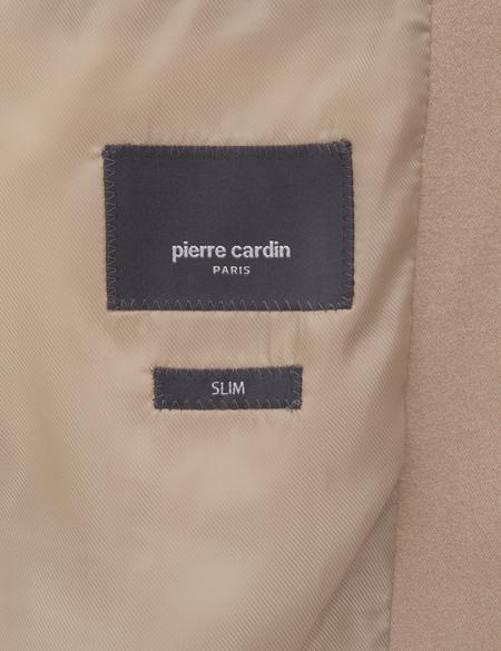 Bej Slim Fit Flanel Dokulu Ceket - 50317671074