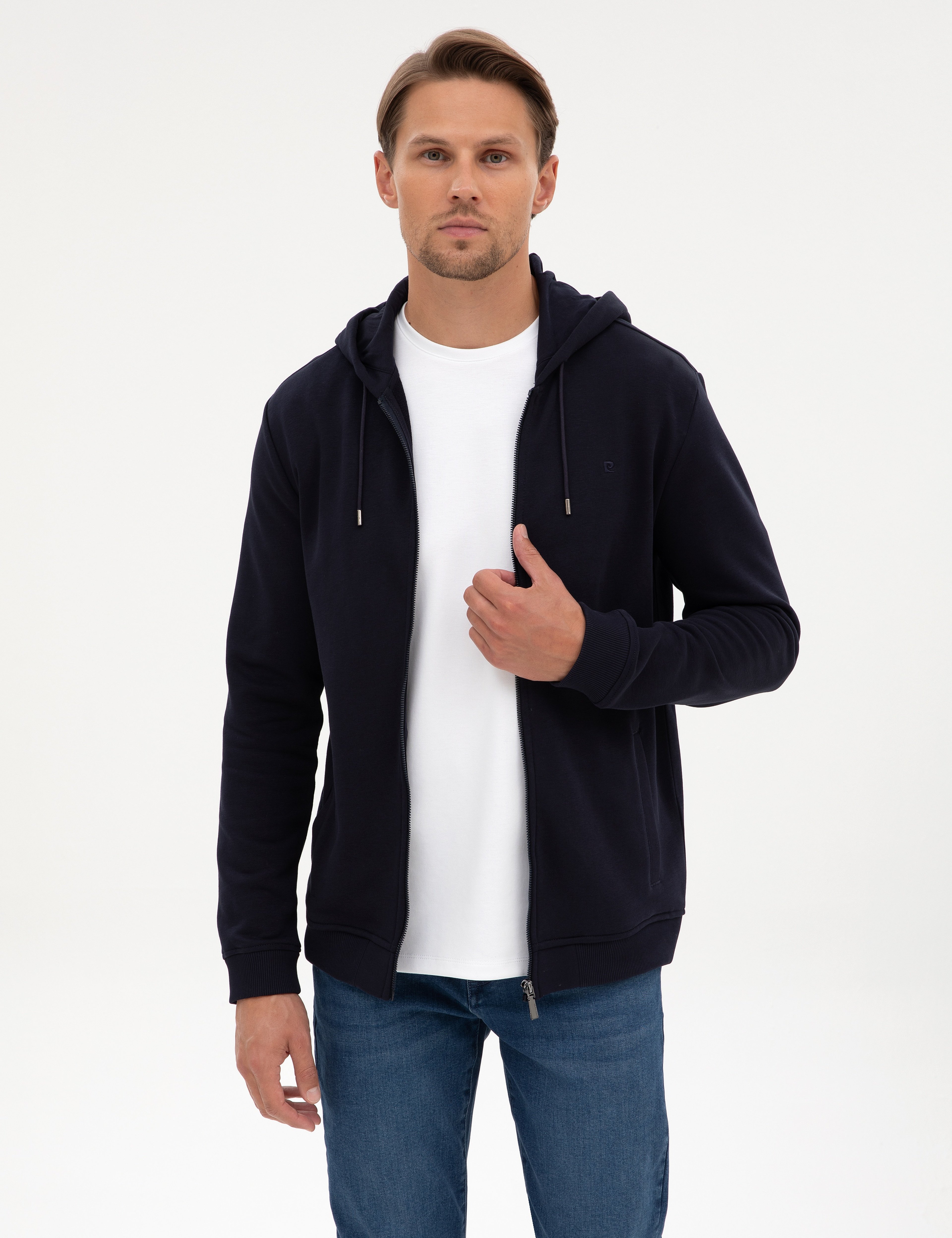 Lacivert Regular Fit Örme Hırka - Image 1