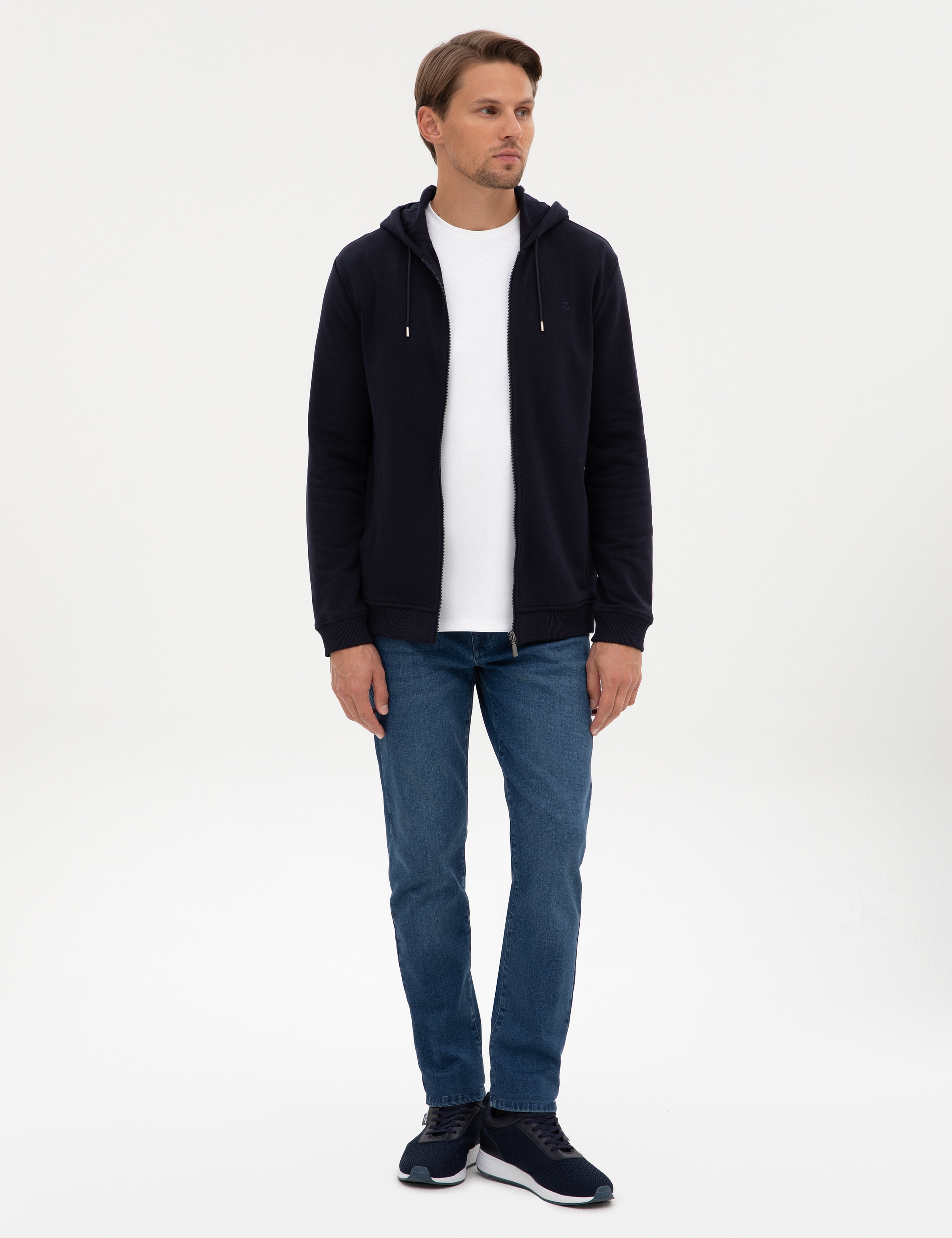 Lacivert Regular Fit Örme Hırka - Image 4