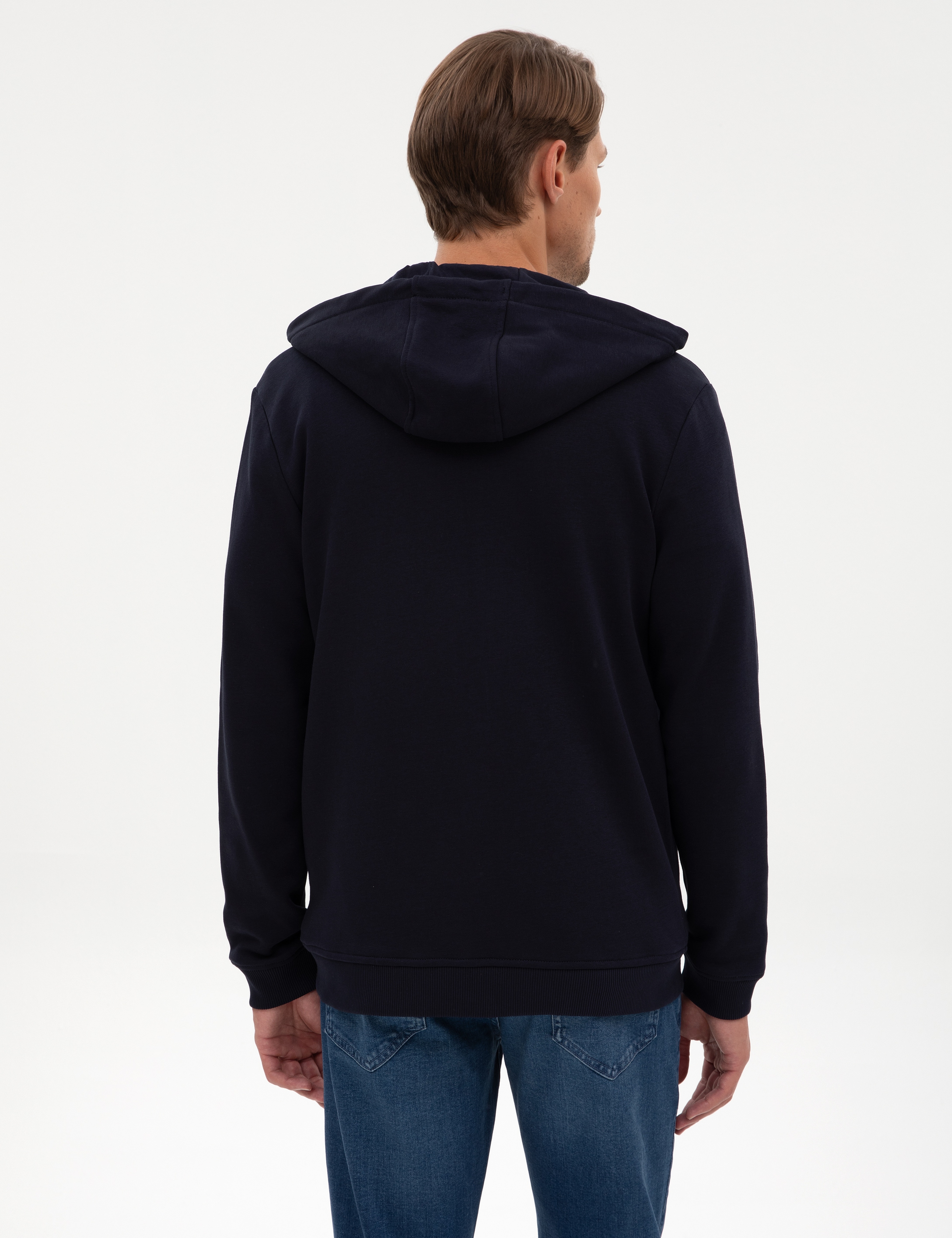 Lacivert Regular Fit Örme Hırka - Image 5