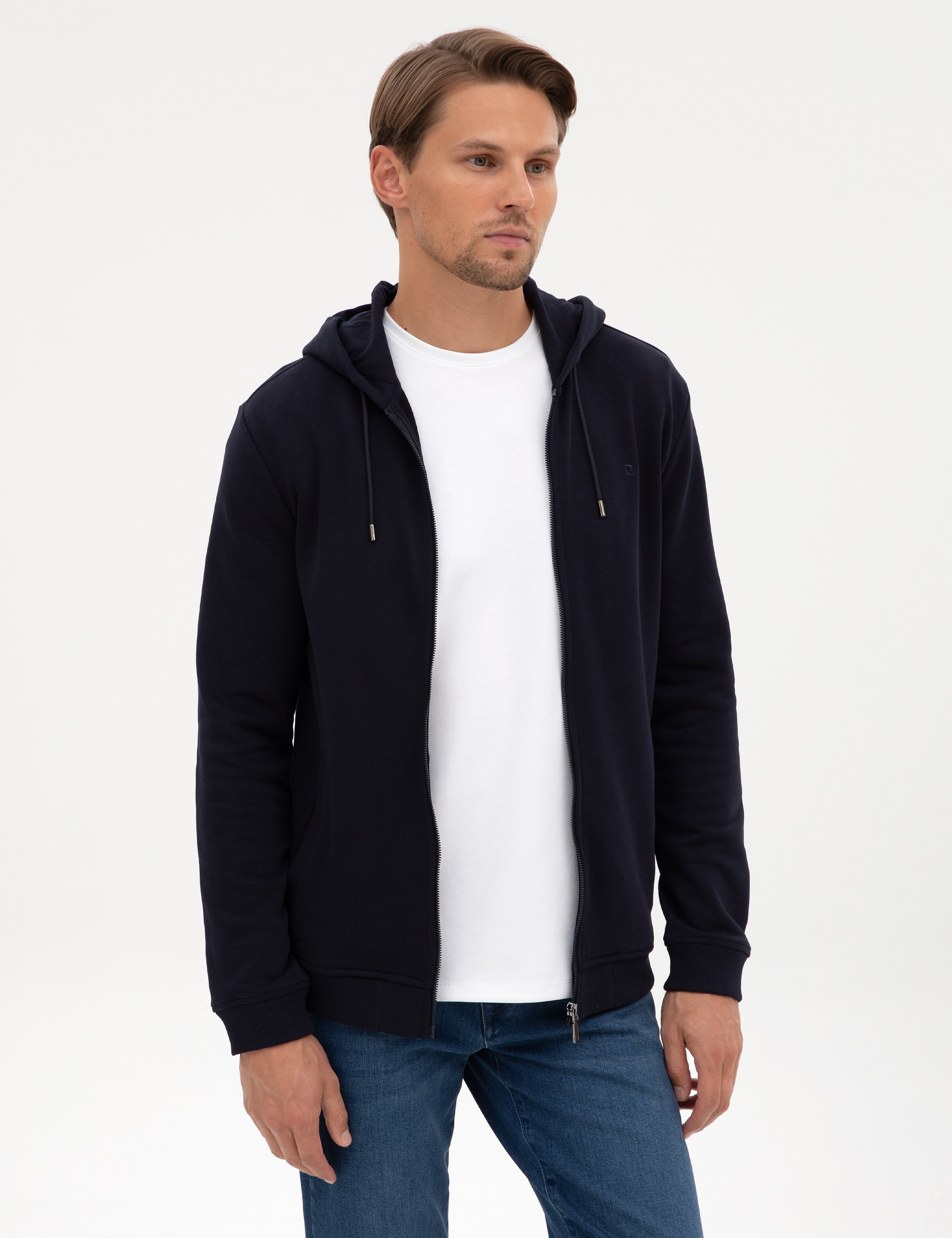 Lacivert Regular Fit Örme Hırka - Image 3