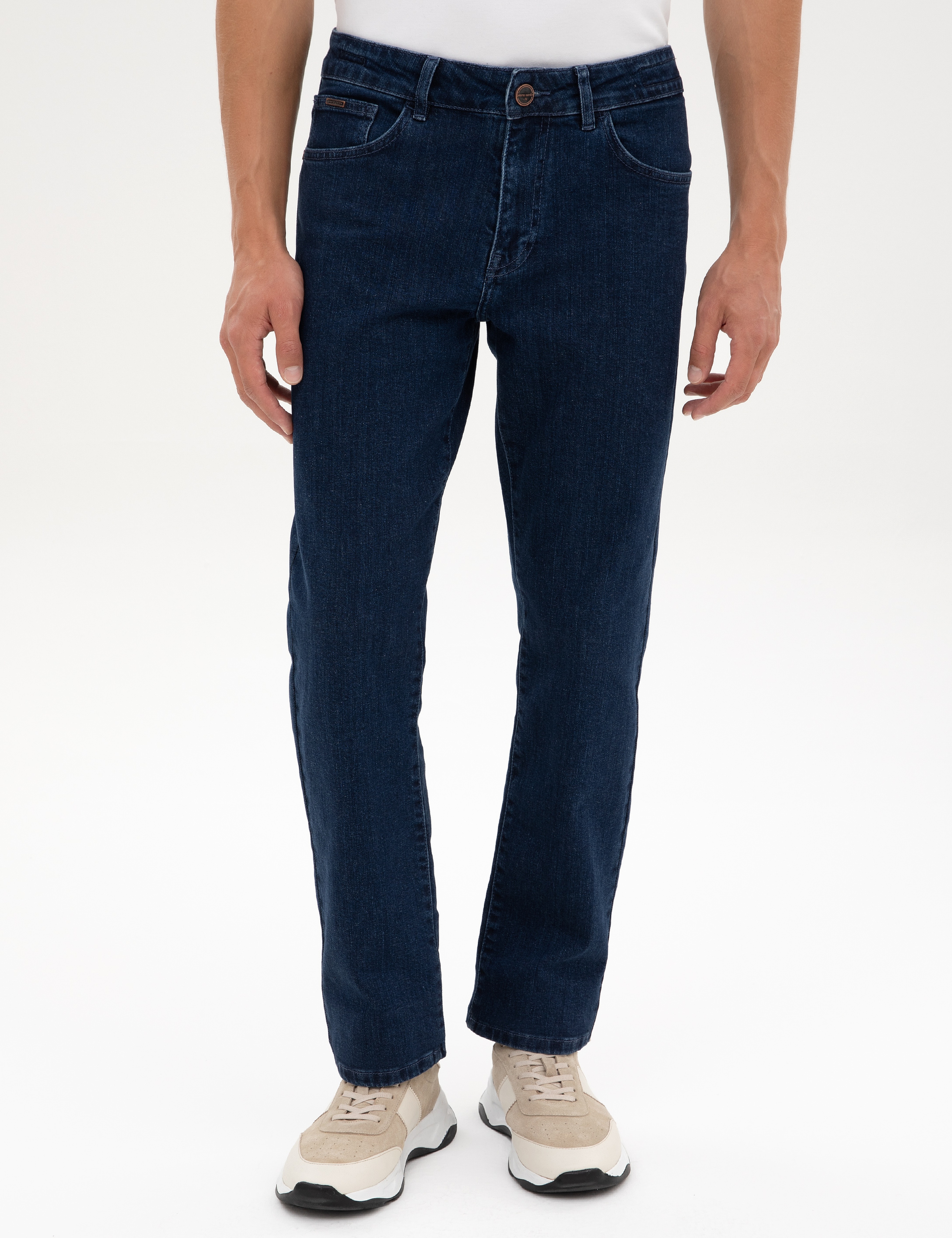 Lacivert Straight Fit Jean Pantolon