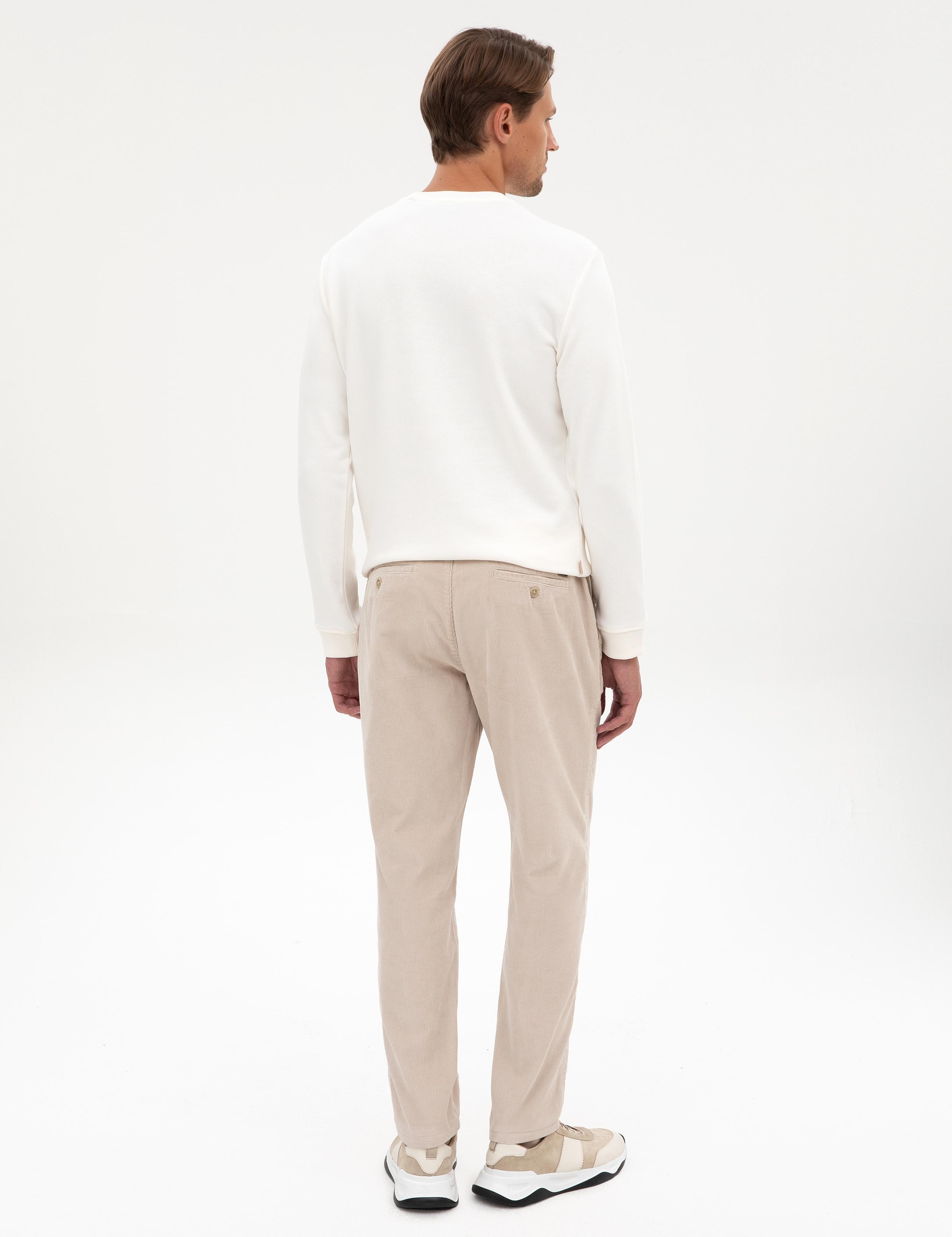 Bej Carrot Fit Beli Lastikli Kordonlu Kanvas Pantolon