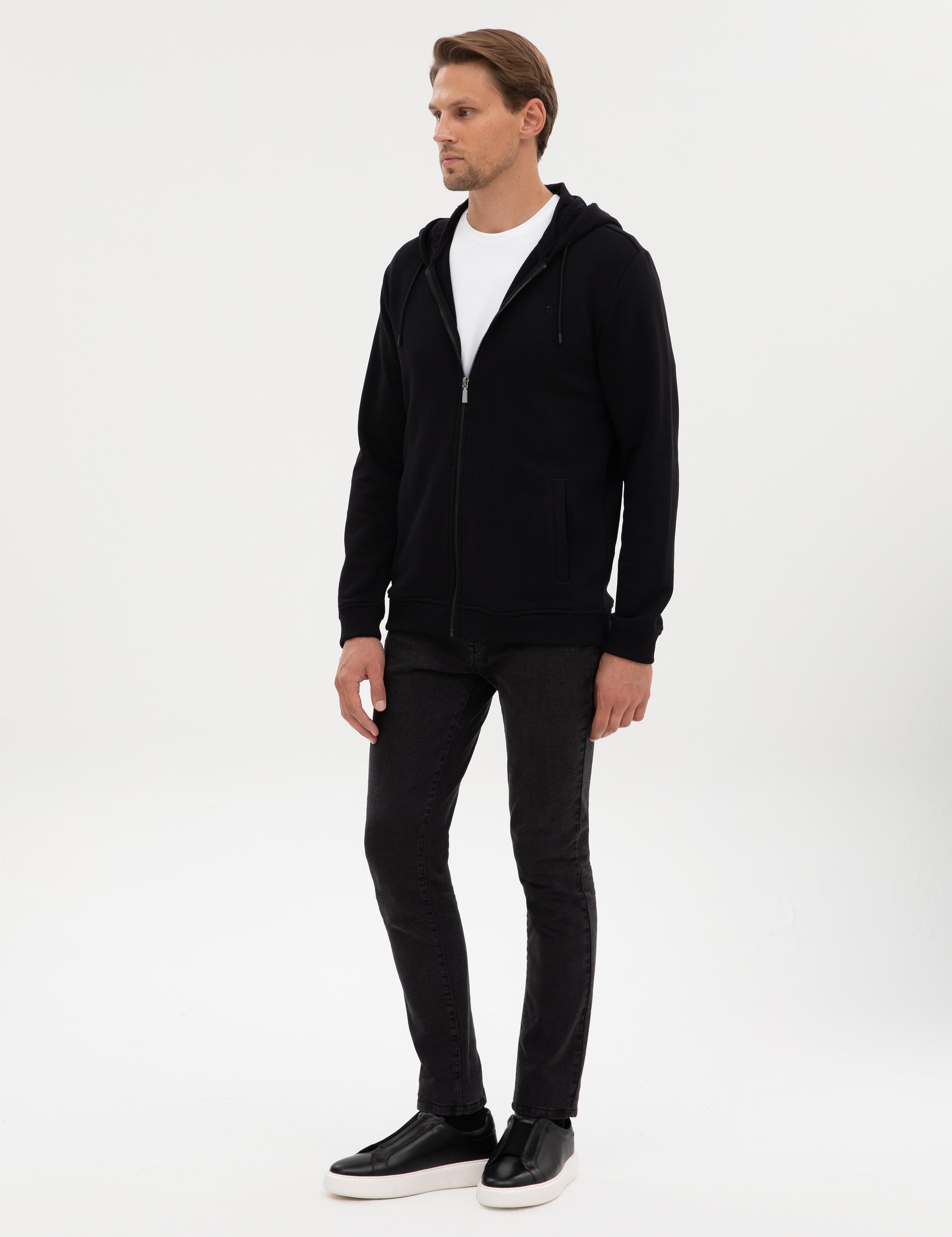 Siyah Regular Fit Örme Hırka