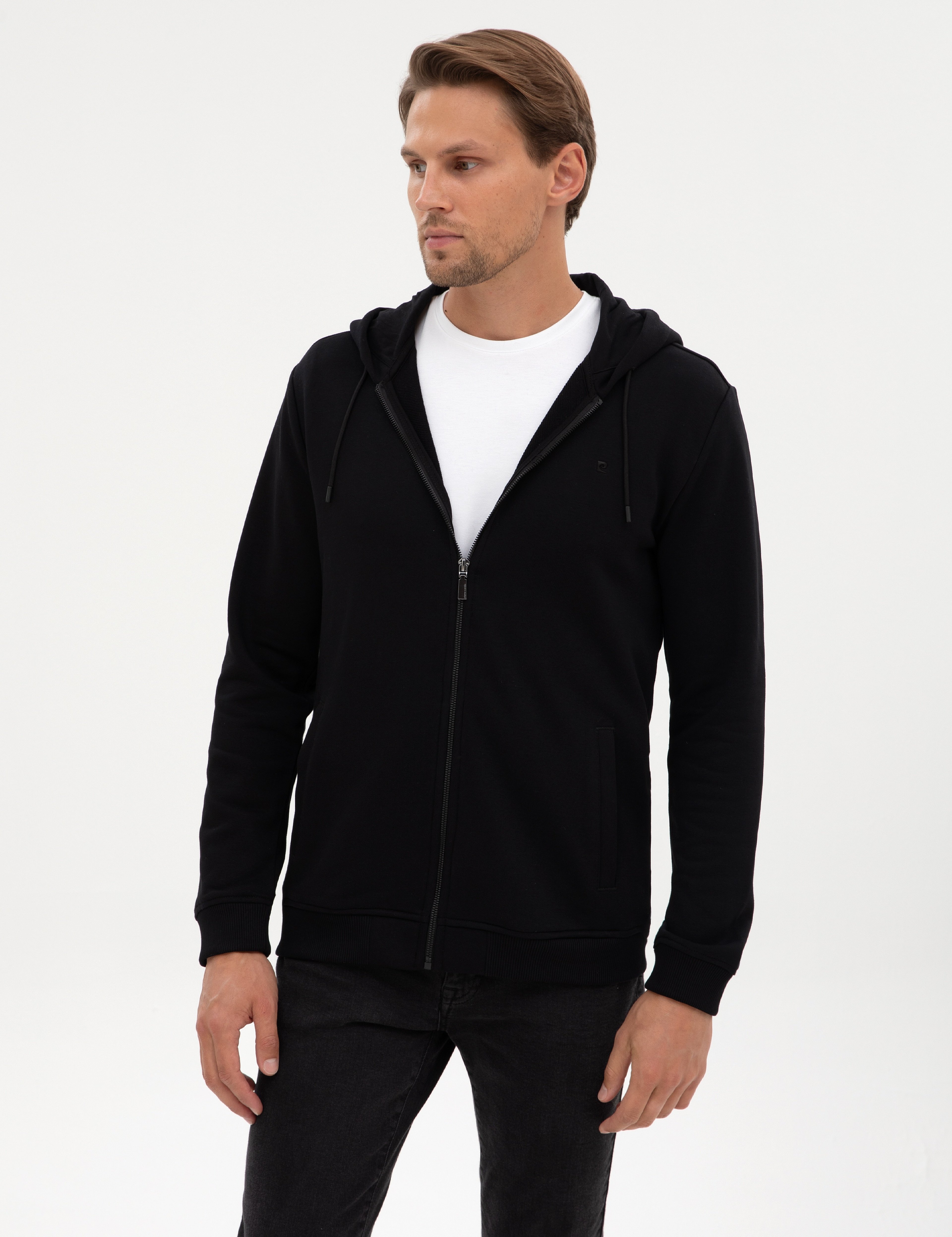 Siyah Regular Fit Örme Hırka - Image 3