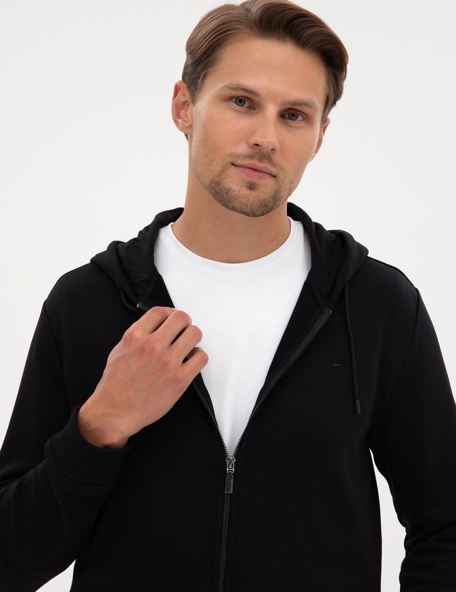 Siyah Regular Fit Örme Hırka