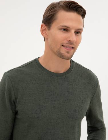 Koyu Haki Regular Fit Sweatshirt