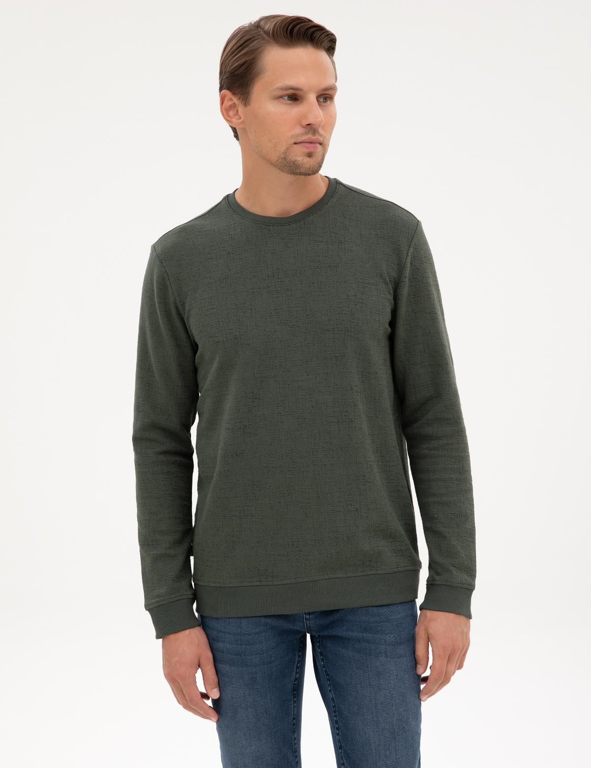 Koyu Haki Regular Fit Sweatshirt