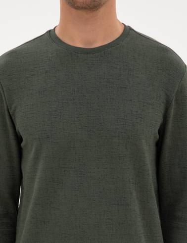 Koyu Haki Regular Fit Sweatshirt