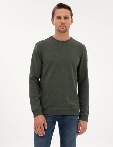 Koyu Haki Regular Fit Sweatshirt