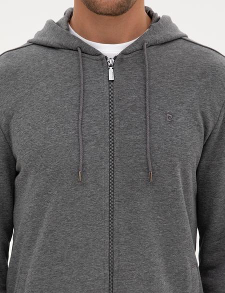 Antrasit Melanj Regular Fit Örme Hırka - 50317656015