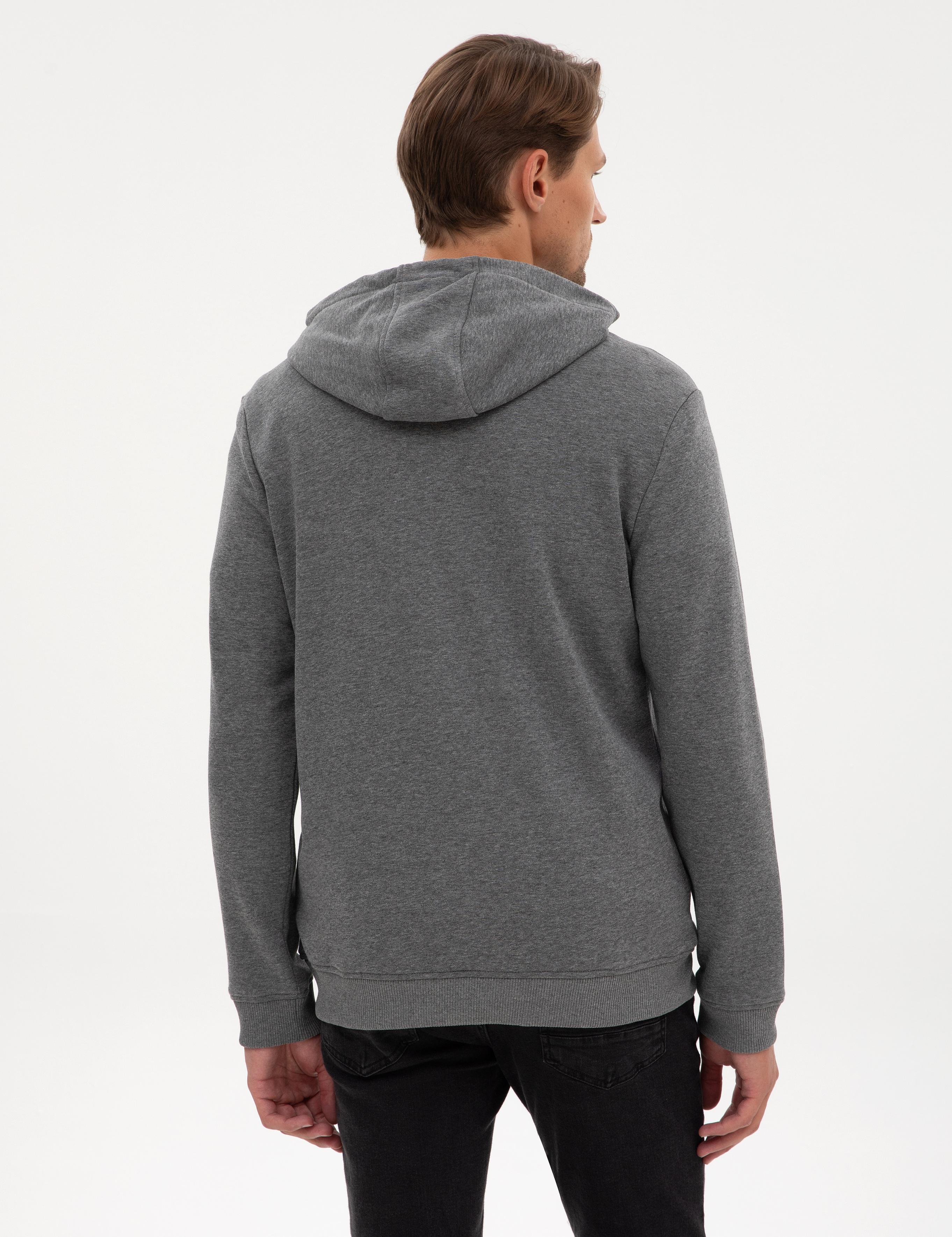 Antrasit Melanj Regular Fit Örme Hırka