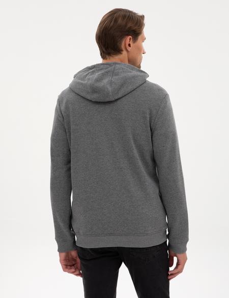 Antrasit Melanj Regular Fit Örme Hırka - 50317656015