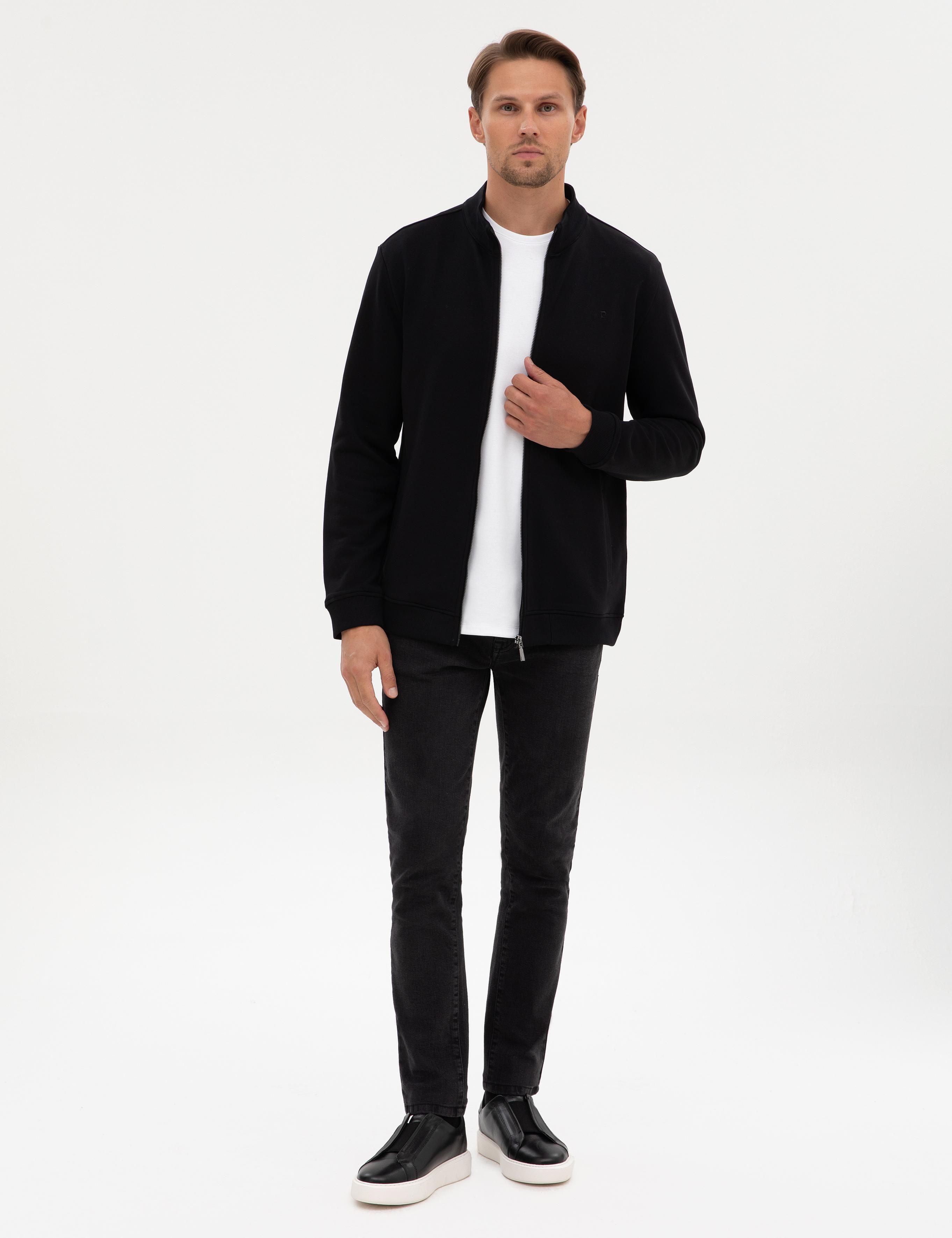 Siyah Regular Fit Örme Hırka