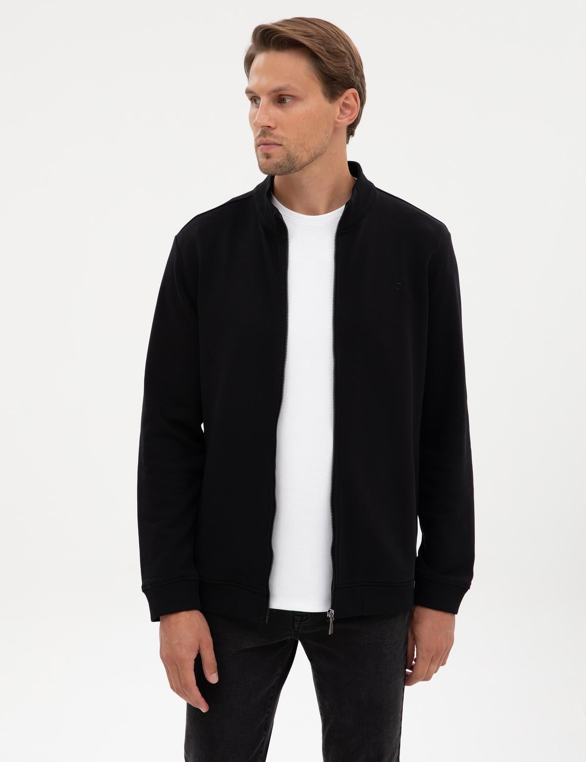 Siyah Regular Fit Örme Hırka