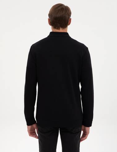 Siyah Regular Fit Örme Hırka