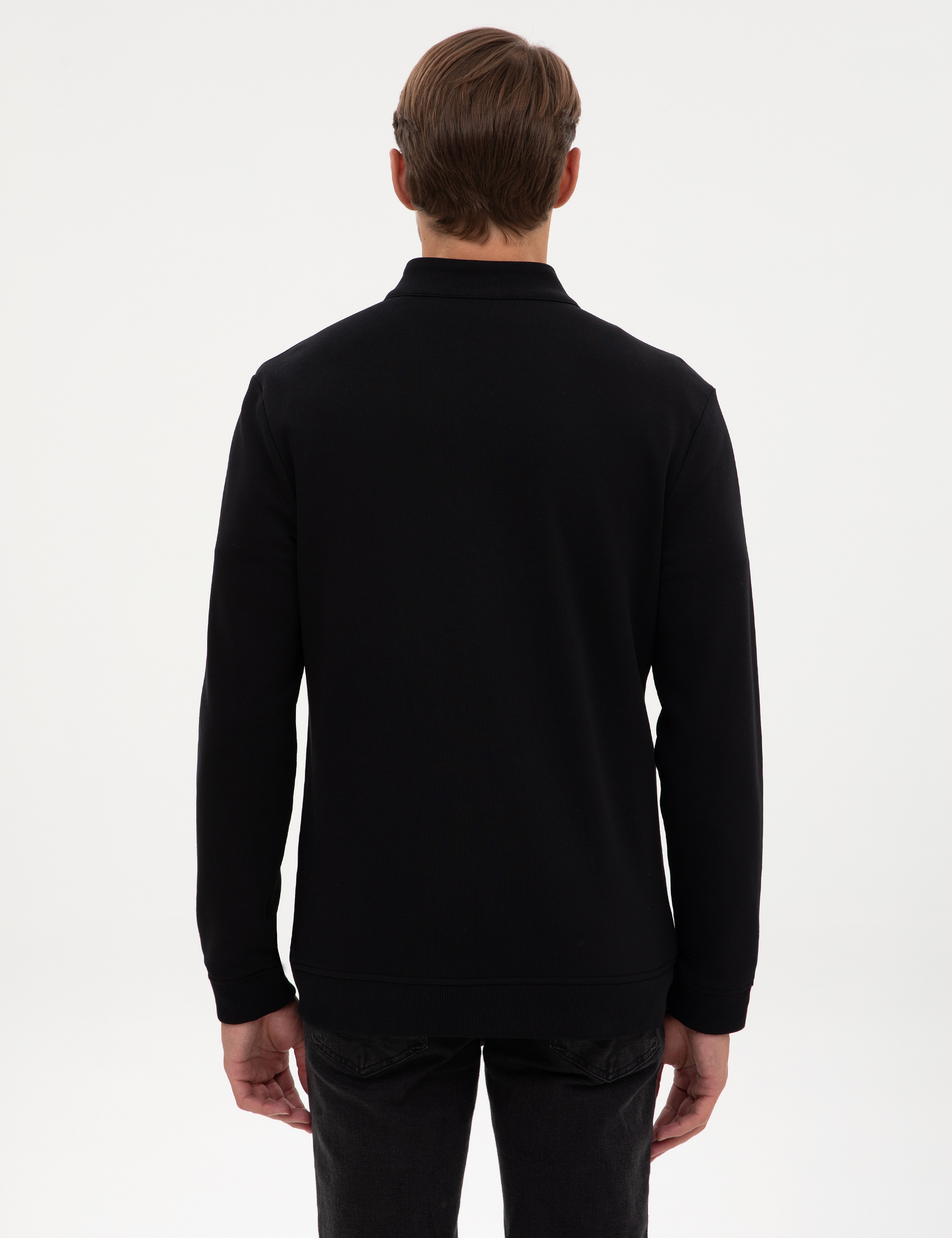 Siyah Regular Fit Örme Hırka - Image 5