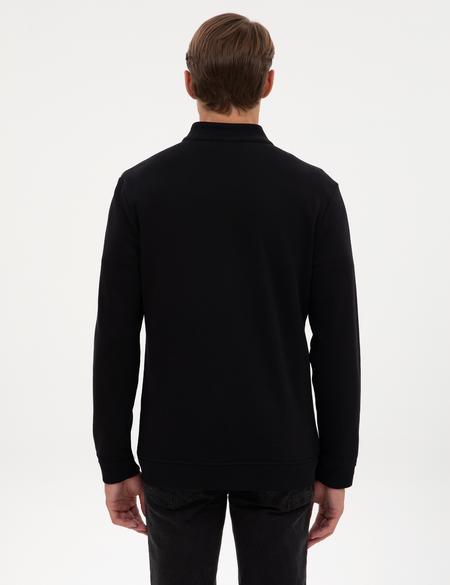 Siyah Regular Fit Örme Hırka - 50317668011