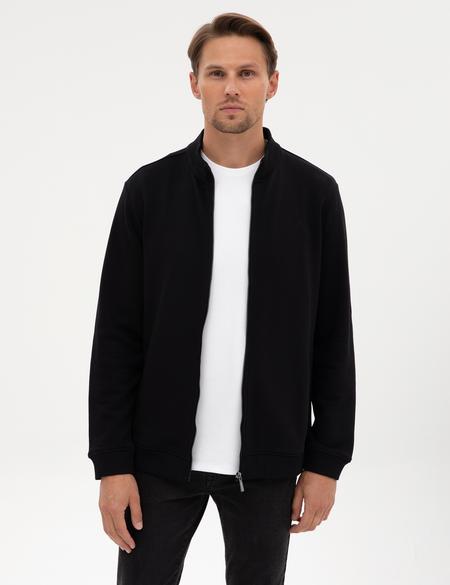 Siyah Regular Fit Örme Hırka - 50317668011