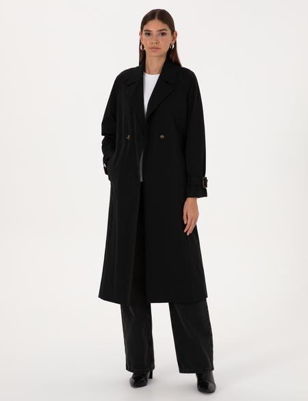 Siyah Kemerli Trençkot - 50314043010
