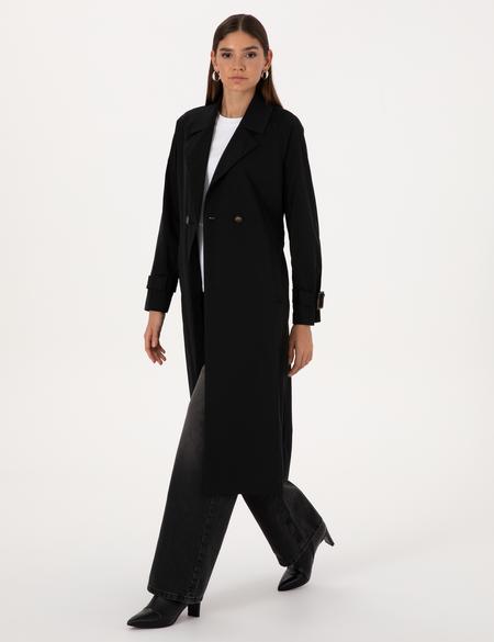 Siyah Kemerli Trençkot - 50314043010