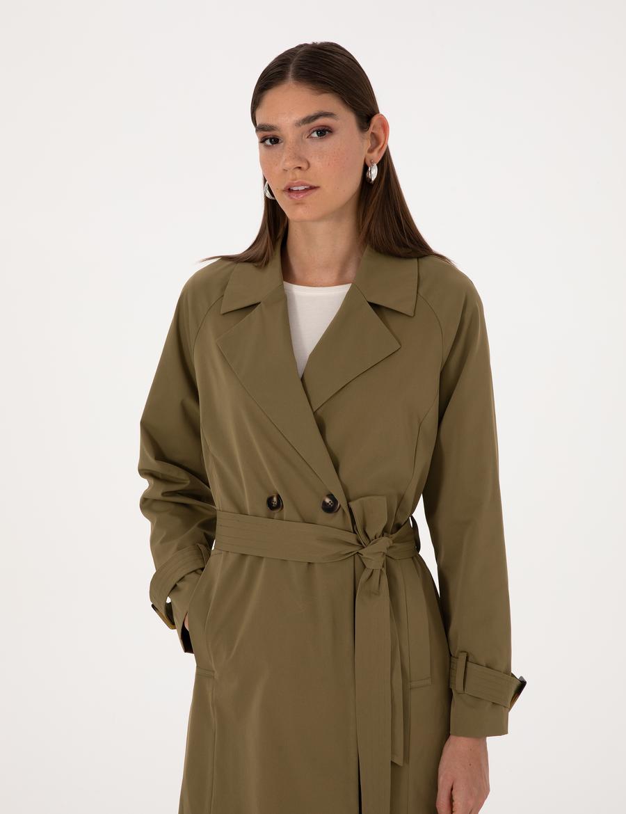 Haki Kemerli Trençkot