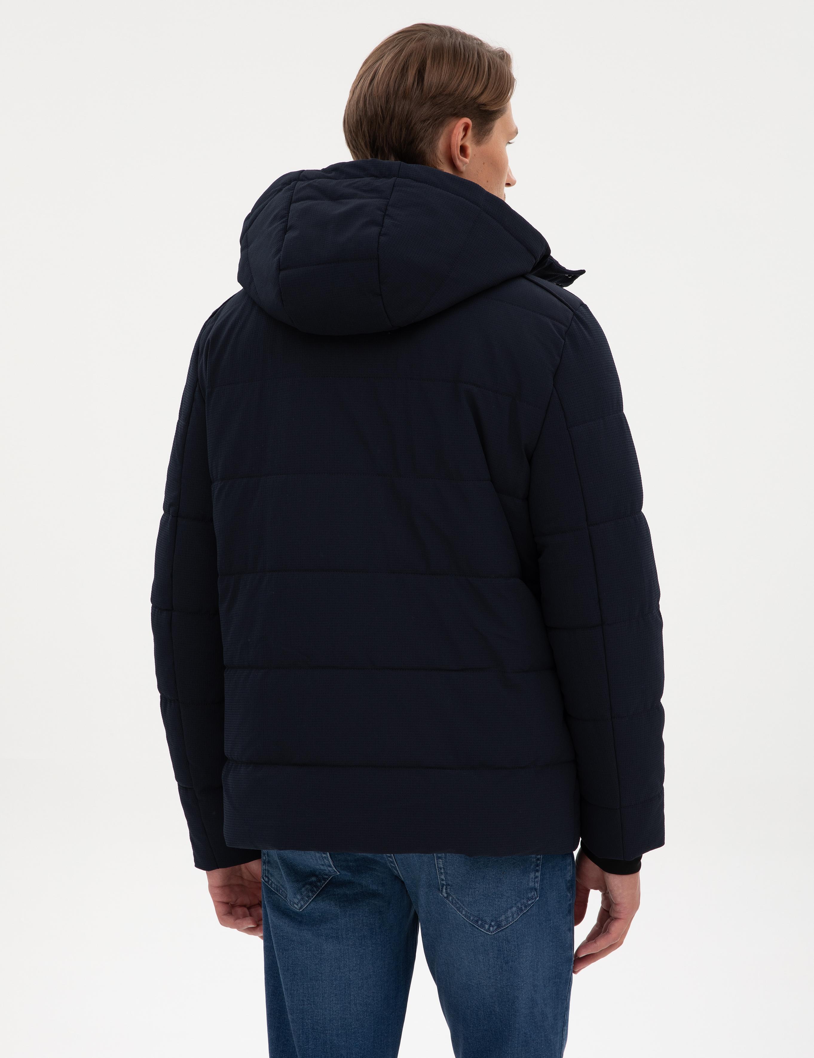 Lacivert Kapüşonlu Mont