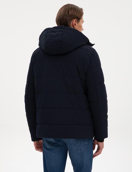 Lacivert Kapüşonlu Mont - 50313544024