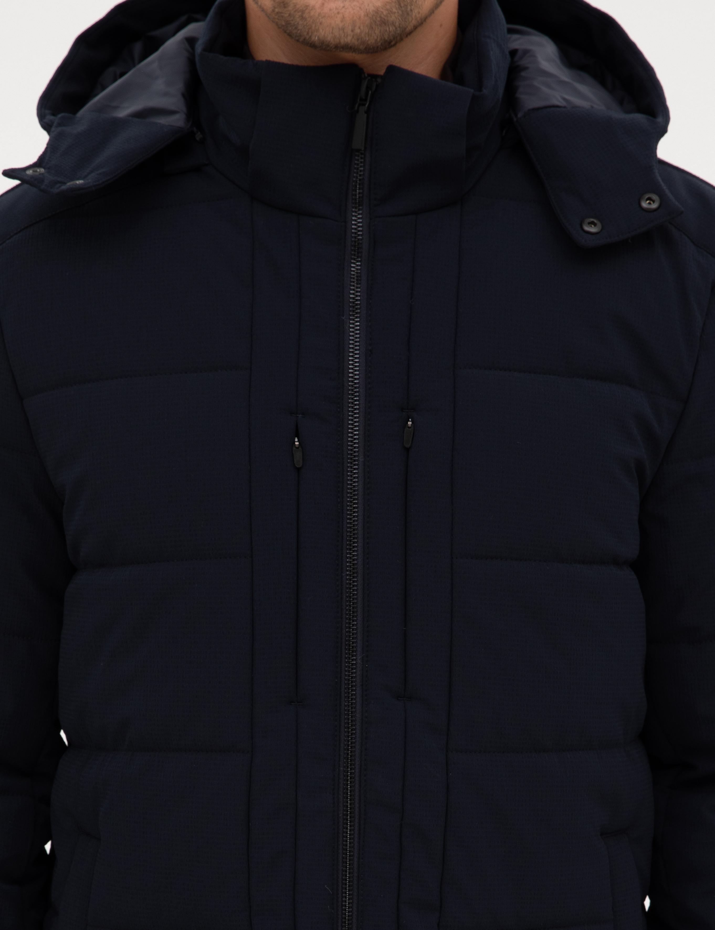 Lacivert Kapüşonlu Mont